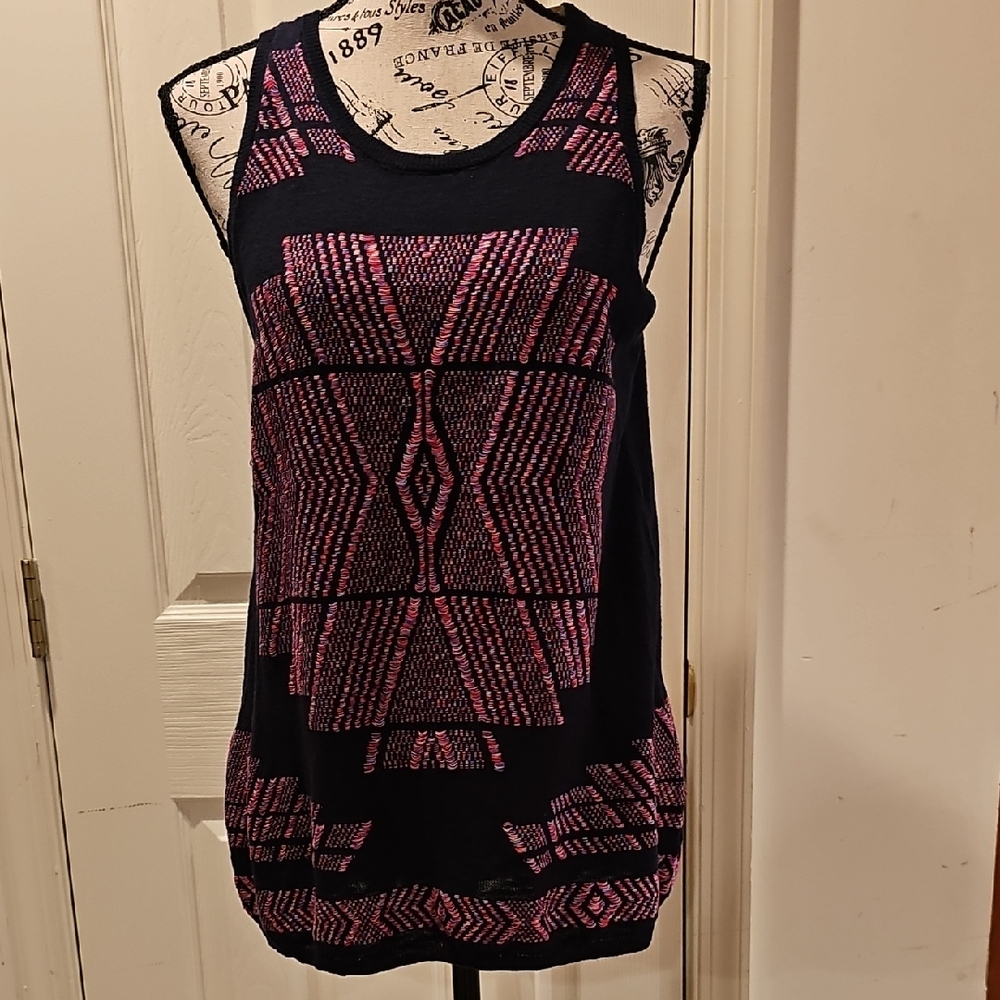 Lucky Brand Black and Pink Tank Top